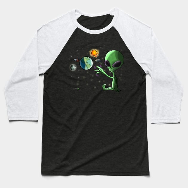 Alien Baseball T-Shirt by jimmygatti